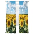 thumbnail image 6 of Turmeric Sunflowers Sheer Curtains for Living Room Bedroom Spring Floral Blue Sky Country Farm Sheer Curtains 84 Inch Long 2 Panels Set Light Filtering Curtain Window Treatments Drapes, 6 of 6