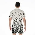 thumbnail image 2 of Black And White Geometric Pattern Short Sleeve Men'S Rompers Casual Summer Jumpsuits Outfit, 2 of 4