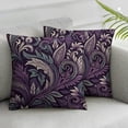thumbnail image 3 of Outdoor Square Pillow Cushion Cases Spring Leaves Pillows Dusty Purple Sage Green Leaves Greenery Outdoor Pillows Covers Gifts for Home Decor  Linen Fabric, 3 of 7