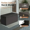 thumbnail image 5 of PATIOEASY 100 Gallon Waterproof Large Resin Deck Box Indoor Outdoor Lockable Storage Container for Patio Furniture Cushions Garden Tools Coffee, 5 of 9