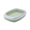 thumbnail image 2 of Caja de arena para gatos Pet Bandeja de arena 46x35x10.5cm Base extraíble resistente contra salpicaduras Verde claro jinwen Bandeja de arena para gatos, 2 of 8