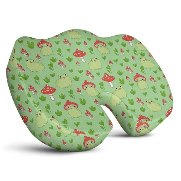 Premium Frog Pattern Memory Foam Seat Cushion Ergonomic Chair Pad for Office Chair, Car, Airplane & Bleachers Sciatica, Tailbone Hip & Back Pain Relief - Chair Cushion for Long Office Workers.