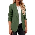 thumbnail image 5 of ClodeEU Women's Notched Lapel Open Front Lightweight Blazer,Casual Loose Office Suit Jacket Army Green,Women's Plus L, 5 of 7