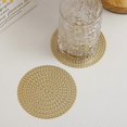 thumbnail image 3 of (Gold10cm,Coasters,6pcs Round Coasters,Creative PVC Coffee Mat Round Flower Waterproof Coaster Christmas Waterproof Coaster Heat Insulation Pad Placem, 3 of 5