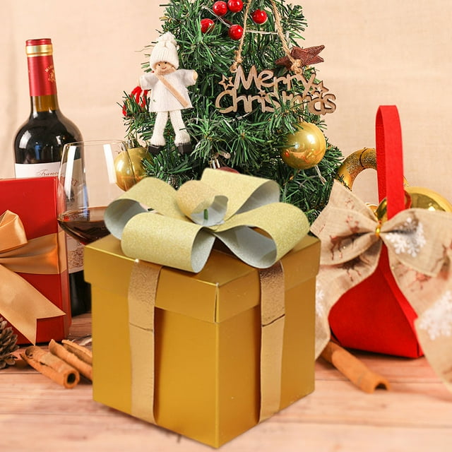 PEONAVET Decorative Paper Christmas Decorations Matte Gift Boxes Stacked Gift Boxes Christmas Tree Scene Decoration