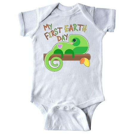 

Inktastic My First Earth Day- cute lizard Gift Baby Boy or Baby Girl Bodysuit