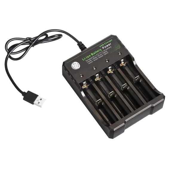 18650 Battery Charger 4 Bay Smart Universal Charger for 3.7V Li-ion 18650 Rechargeable Battery, 1.2V Ni-MH/Ni-Cd Battery