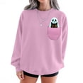 thumbnail image 4 of Womens Halloween Crewneck Sweatshirt Long Sleeve Loose Ghost Shirts Fashion Trendy Pullover Fall Clothes Army Green, M, 4 of 4