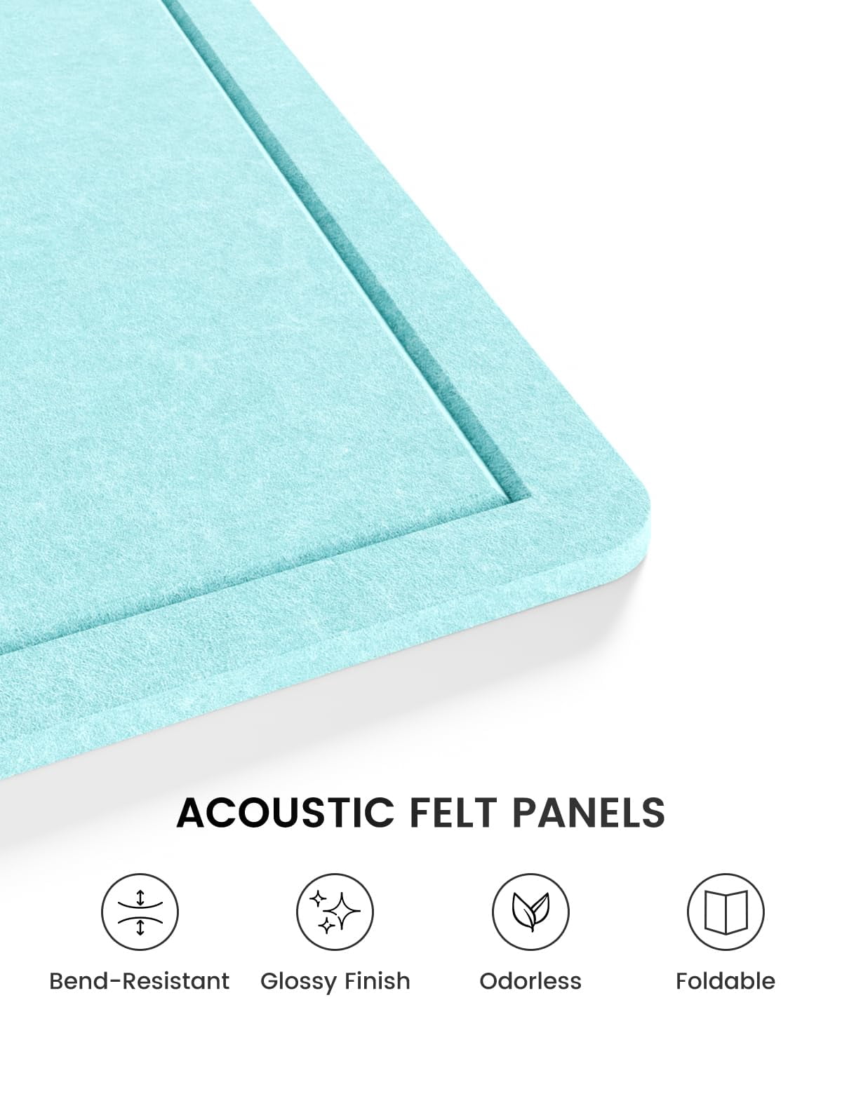 Bulletin Board  23.6" X 17.5" Cork Alternative With 12 Safe Removable Adhesive Tabs Foldable Felt Pin For Home Office Classroom Bedroom Entryway Walls-aqua Blue