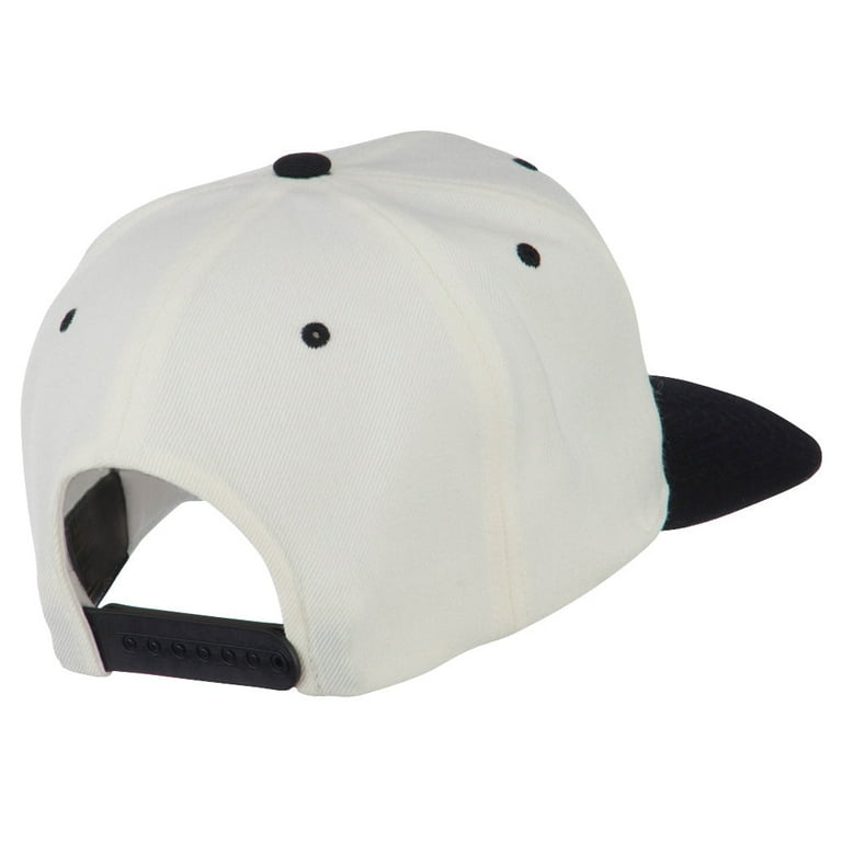 Old English J Embroidered Flat Bill Snapback Cap - Wool Blend, Green Undervisor, Adjustable