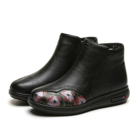 

Gubotare Combat Boots Womens Womens Ankle Boots Slip on Chelsea Boots Elastic Booties Black 8.5
