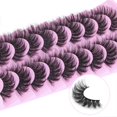 thumbnail image 5 of Pestañas Hechas a Mano de Visón Falso - 10 Pares de Pestañas 3D Cruzadas Naturales y Nude, 5 of 5