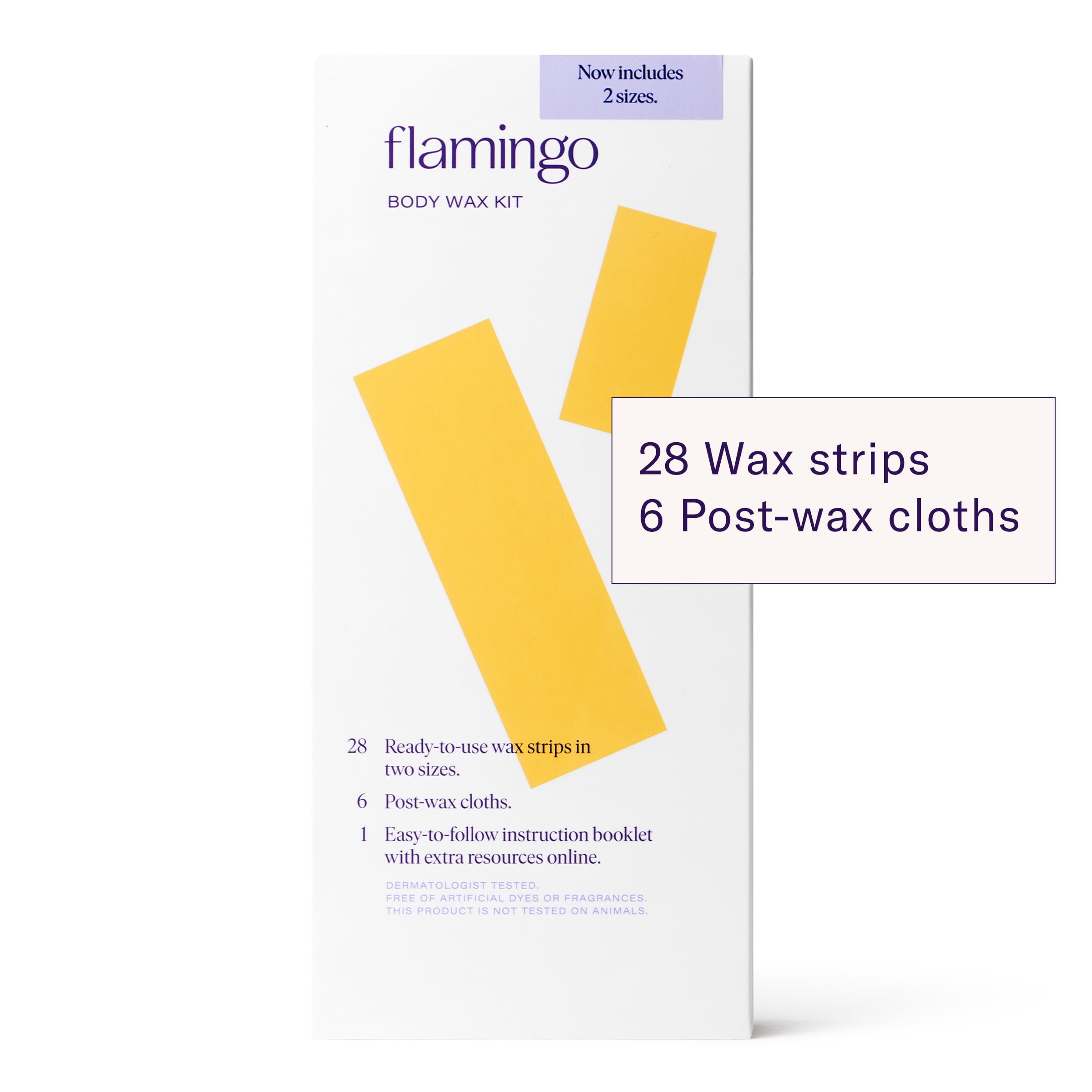 Flamingo Women's Body Wax Kit with 28 Gel-Wax Strips and 6 Post-Wax Cloths
