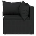 thumbnail image 3 of vidaXL 3 Piece Garden Lounge Set with Cushions Black Poly Rattan, 3 of 5