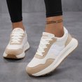 thumbnail image 4 of Sneakers for Women Genuine Leather Suede Patchwork Casual Lace Up Non-Slip Walking Shoes Comfortable Tennis Running Shoes Womens Fashion Sneakers, 4 of 5