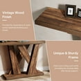 thumbnail image 5 of Fnova 55" Farmhouse Console Table, Skinny Wood Sofa Table with X-Shaped Base, for Entryway, Living Room, Hallway & Behind Couch, Easy Assembly, 5 of 15