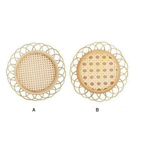 

SUPERHOMUSE Japanese Style Bamboo Woven Saucer Handmade Bamboo Coaster Cup Holder Pot Pad Tea Mat Rattan Woven Cup Holder Coaster