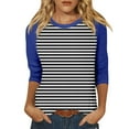 thumbnail image 2 of Mefallenssiah Blouses pour Femmes Décontractées Mode Féminine T-Shirt Imprimé Manches 3/4 Blouse Col Rond Hauts Décontractés, 2 of 5