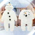 thumbnail image 5 of Zehjuhan Baby Boy Girls Christmas Romper Velvet Hoodied Snowman Jumpsuit Toddler Pajama Xmas Clothes, 5 of 11