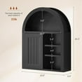 thumbnail image 2 of Arched Bathroom Wall Cabinet, 20.3 x 30.5'' Over The Toilet Cabinet with Grille Door, Adjustable Shelf, Wall Mounted Cabinets for Bathroom Laundry Room Kitchen (Black,Sliding Door, 30IN), 2 of 18