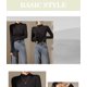 thumbnail image 3 of Camiseta de cuello alto de manga larga para mujer, básica, elástica, ajustada, ligera, cómoda, color negro JAMW Sencillez, 3 of 5