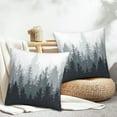 thumbnail image 6 of Misty Forest Pillow Covers 18X18 inch Set of 2 Coniferous Trees Throw Pillow Covers Abstract Art Outdoors Decorative Cushion Case for Bed Couch Sofa Home, 6 of 6