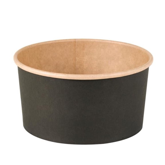 Packnwood 210PC1000KN 5.9 Dia. x 5 x 2.95 in. 33 oz Buckaty Multi Purpose Bowl - Black & Kraft - 360 Piece