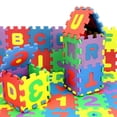thumbnail image 1 of DEBGFS 50% Off Clear! Kids Foam Play Mat (36-Piece Set) Interlocking Alphabet and Numbers Floor Puzzle Colorful EVA Tiles Girls  Boys Soft  Reusable  Easy to Clean Letter and Number Puzzl,b, 1 of 7