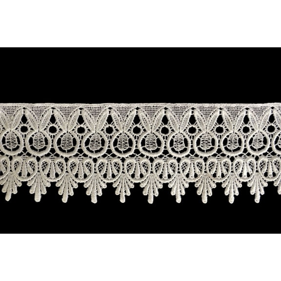 Lily 3.5" White and Ivory Guipure Venise Bridal Accessory DIY  Lace Trim By Yard