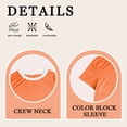 thumbnail image 4 of SWQZVT Womens Tops T Shirts for Summer Clothes Short Sleeve Ladies Crew Neck Blouses Tee Colorblock Clothing Pullover Orange XL, 4 of 9