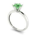 thumbnail image 2 of Solitaire Engagement Ring for Women - 1ct Simulated Green Diamond in 14K White Gold Promise Ring, 2 of 6