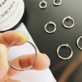 thumbnail image 4 of 1 par de pendientes de aro grandes con forma de círculo, Clip de resorte falso en la nariz, aro para labio, anillo helicoidal, aro, accesorios para oreja de mentira, 4 of 5