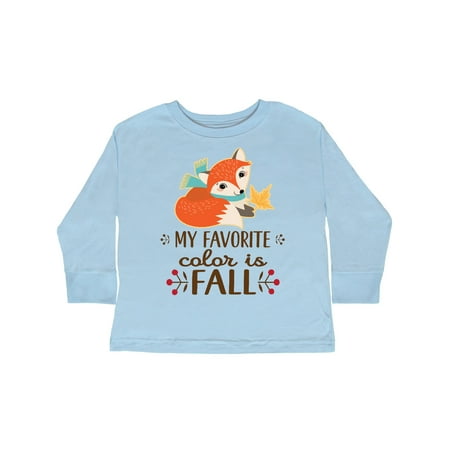 

Inktastic October Favorite Color is Fall Gift Toddler Toddler Girl Long Sleeve T-Shirt