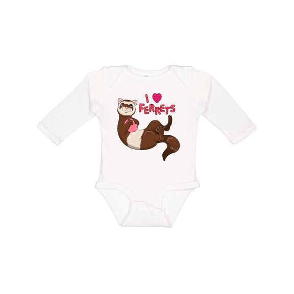 Inktastic I Love Ferrets Boys or Girls Long Sleeve Baby Bodysuit