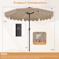 thumbnail image 3 of Gymax Solar Outdoor Market Table Umbrella w/104 Color-Changing Flowing LED Lights Brown, 3 of 10