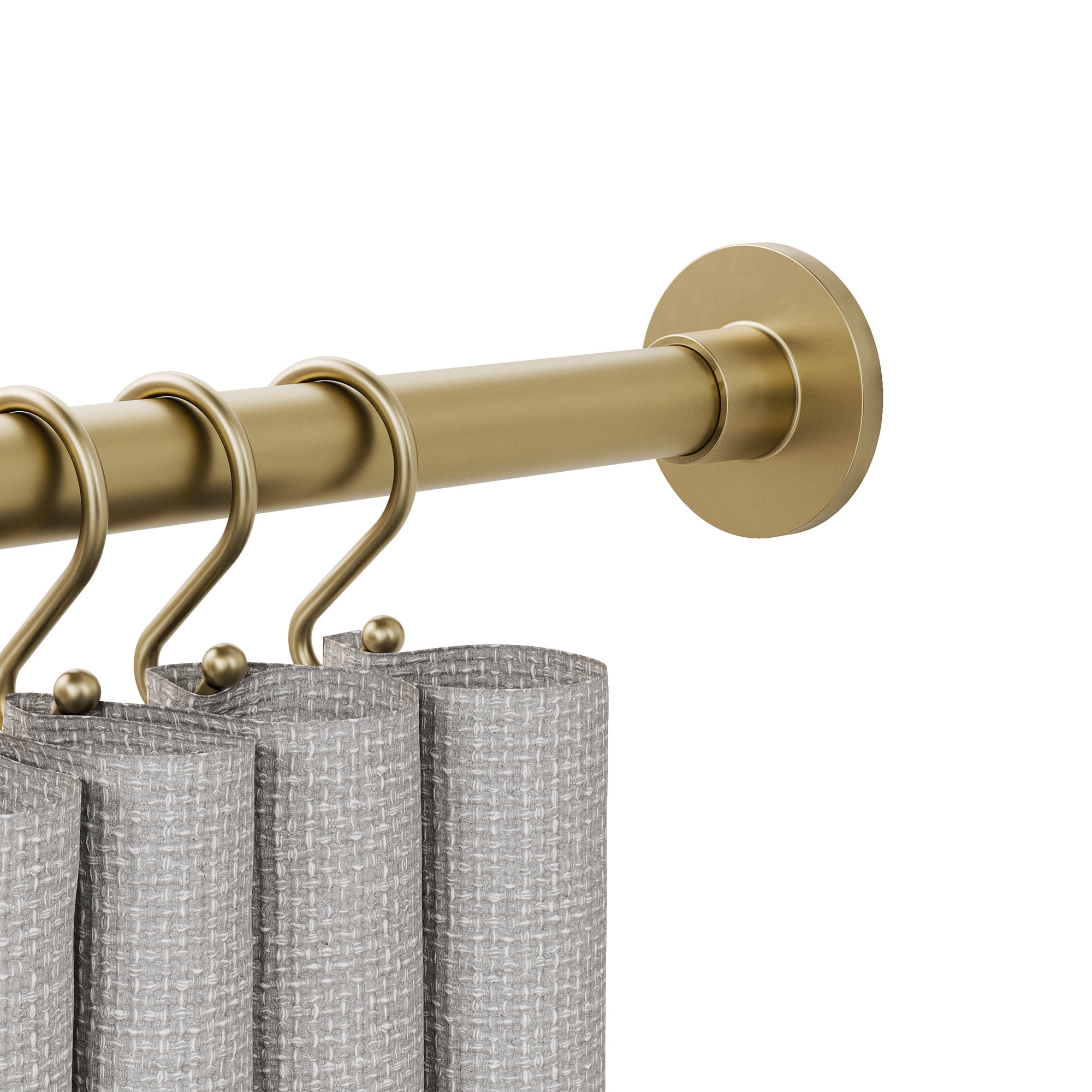 Better Homes & Gardens Rustproof 43” to 72” Adjustable Tension Modern Shower Curtain Rod, Brass