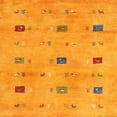 thumbnail image 1 of Ahgly Company Machine Washable Indoor Square Contemporary Neon Orange Area Rugs, 6' Square, 1 of 7