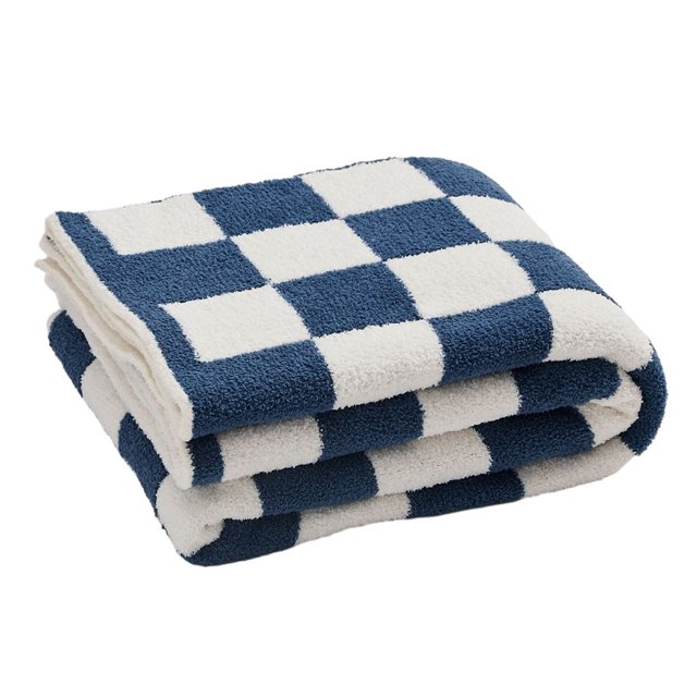 Wosthever Disfrute de la comodidad durante todo el año con una manta para sofá, manta para sofá, tamaño del producto para ocasiones Juegos de cama azul oscuro