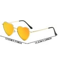 thumbnail image 2 of Polarized Heart Shaped Sunglasses For Women Men Retro Hippie Style Gold Metal Frame Fashionable Holiday Party Accessories, 2 of 5