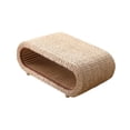 thumbnail image 3 of Mesa de centro de ratán y paja de madera, mesa de comedor pequeña, mesa de juego interactiva multiusos, mesa de ventana de tatami rústica para porche, 80x50x35cm, 3 of 8