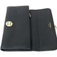 thumbnail image 4 of Pre-Owned Salvatore Ferragamo Gancini Wallet IY-22D184 Black Leather Women's Tri-fold Long, 4 of 7