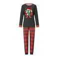 thumbnail image 2 of Christmas Family Pajamas Matching Set Letter Santa Hat Print Long Sleeve Tops and Black Red Plaid Pants Sleepwear, 2 of 10
