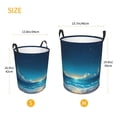 thumbnail image 3 of Fotbe Night Sky Beach Scene Cesto de Ropa con Asas, Cesto Impermeable de Gran Capacidad, Bolsa de Lavado para Dormitorio, Cesto de Ropa con Ruedas y Asas-Small, 3 of 6