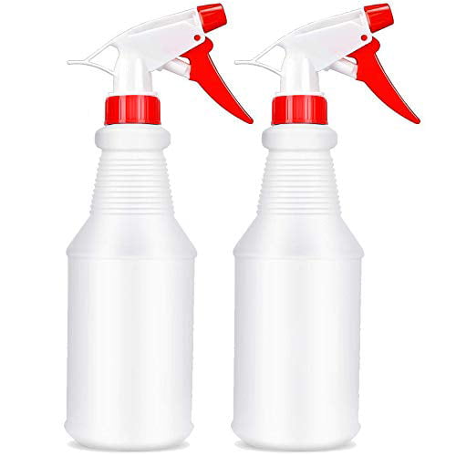 Empty Plastic Spray Bottles 16oz/500ml 2 Pack Professional Heavy Duty Reusable Water Spray Bottle with Adjustable Trigger Sprayer from Fine Mist to Stream for Hair Cleaning Solutions Gardening Plant 