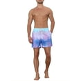 thumbnail image 2 of INSPIRE CHIC Men's Tie Dye Printed Elastic Waistband Vacation Swim Trunks 30 Blue, 2 of 5