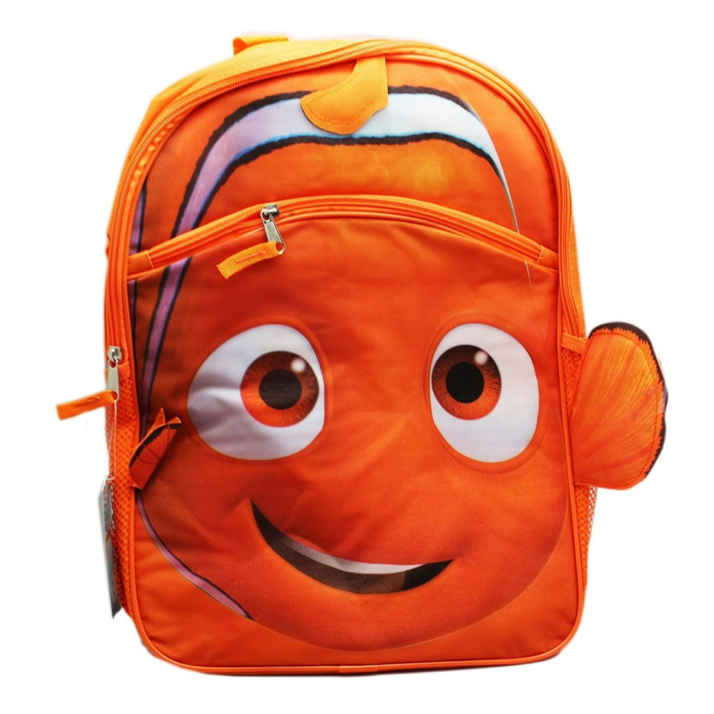 Disney Pixar's Finding Dory Nemo Face Full Size Orange Colored Backpack 16