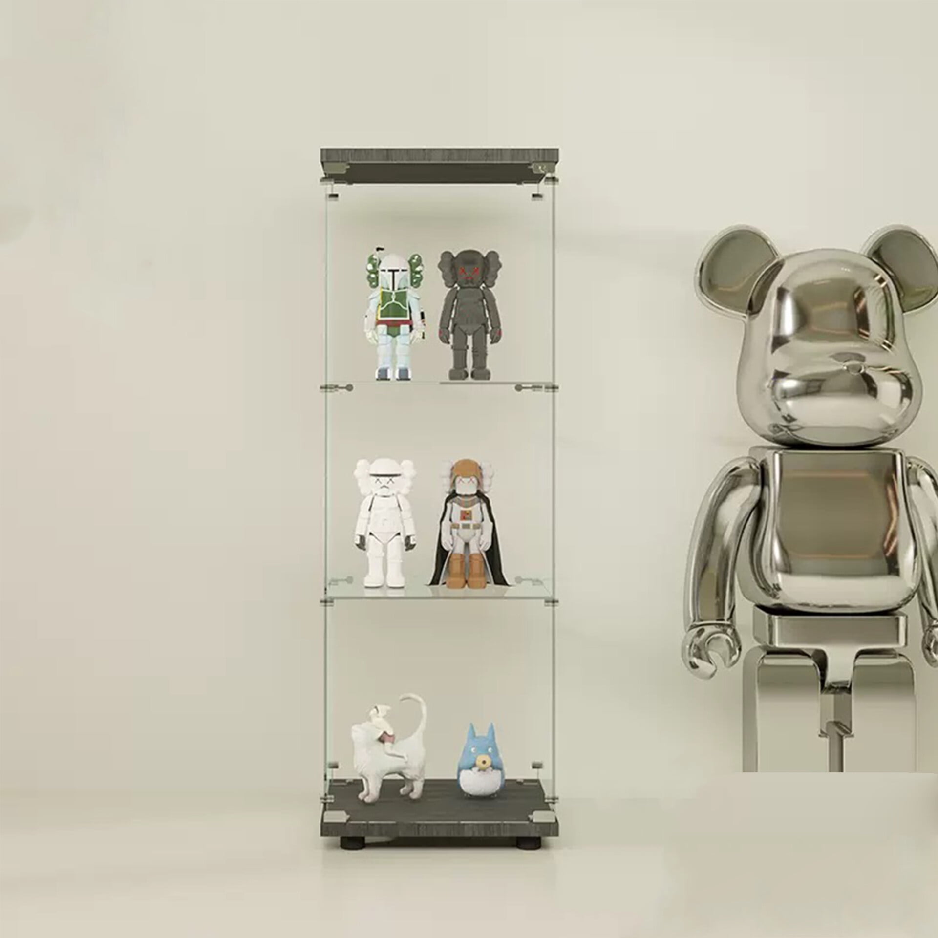3-Shelf Glass Display Case for Figures and Scale Models - Tokyo