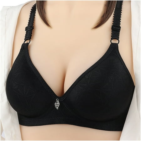 Mrat Clearance Nursing & Bras Clearance Women s and Women s Steel Ring Free Gathering Comfortable Breathable Front Button Underwear Daily Bra Adhesive Bra L_3 Black 38