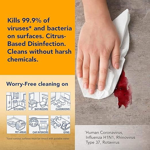 Arm & Hammer Essentials Disinfecting Wipes, Renewing Rain Scent, 6 Pack, 80 Count, 480 Wipes