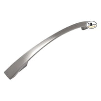 Cabinet Pulls 10 Pack - 5 Inch Arch Handles - Modern Kitchen Cabinet Hardware - 128mm Hole Centers - Brushed Nickel Finish